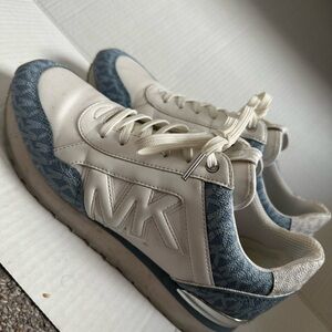 MK White and Blue Sneakers